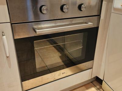 Oven with induction cooktop
