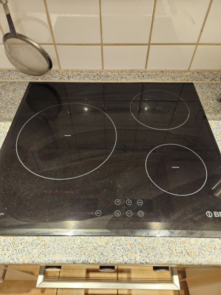 Oven with induction cooktop