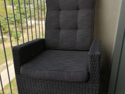 Balkonmöbel Sitzbank Sessel dunkelgrau