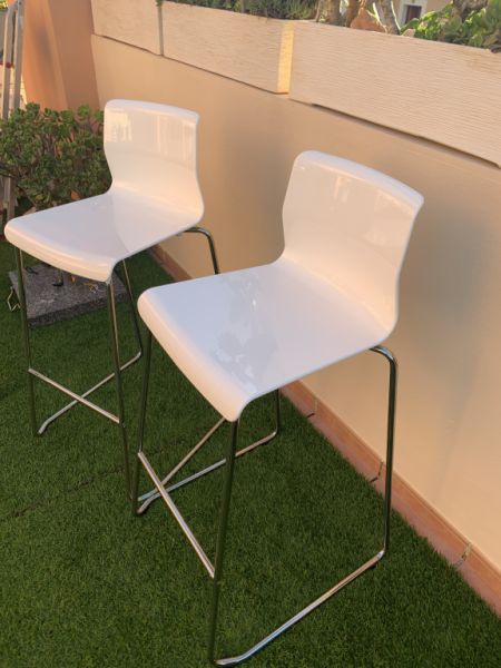 Bar stools Ikea Glenn white glossy