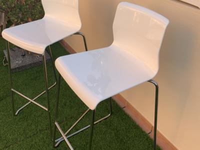 Bar stools Ikea Glenn white glossy