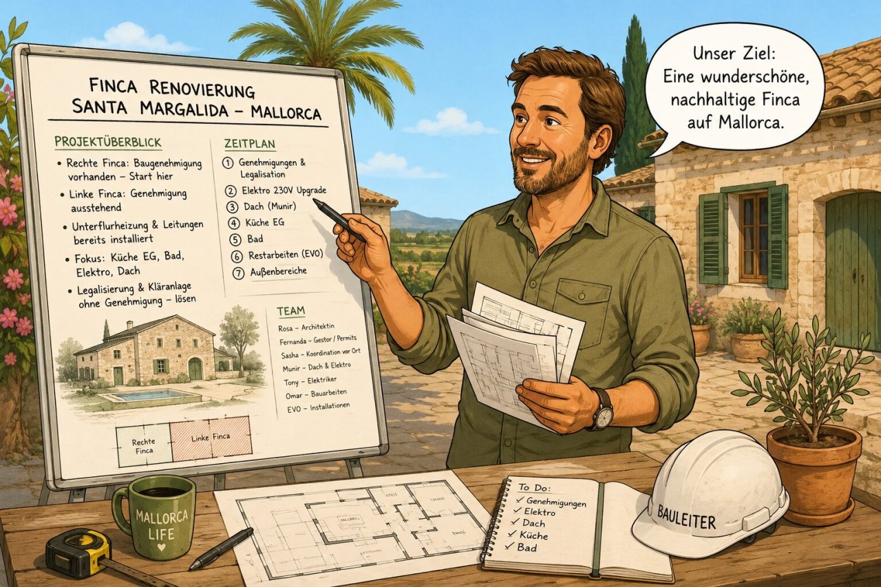 Bauleiter/Handwerker:Suche Unterstützung/Projektkoordination für Finca-Renovierung in SantaMargalida
