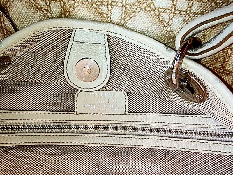 Beige Cannage Canvas-Einkaufstasche von Christian Dior