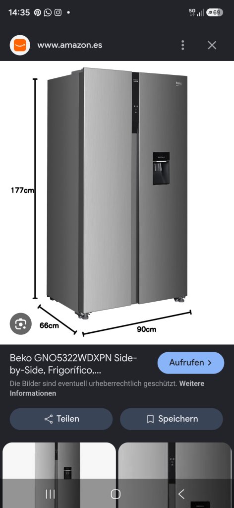Beko Side by Side Kühlschrank Gefrierschrank Wasserspender
