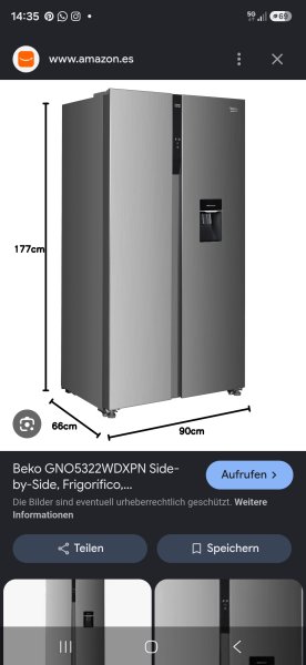 Beko Side by Side Kühlschrank Gefrierschrank Wasserspender