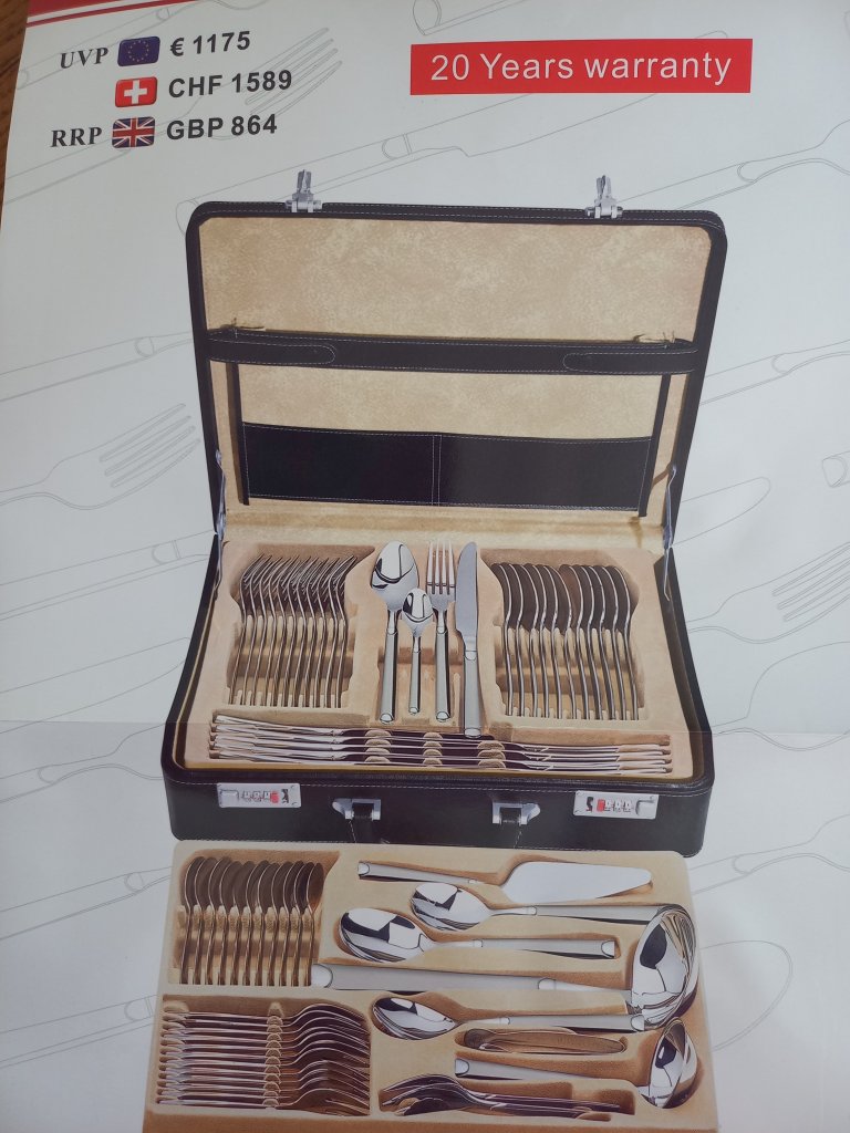 Besteckkoffer, Schweizer Qualität, 72 teilig, nagelneu