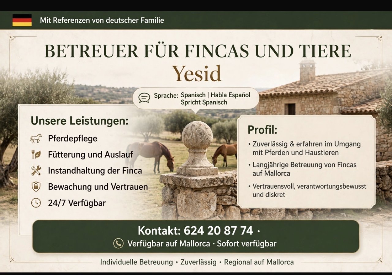 BETREUER FÜR FINCAS UND TIERE