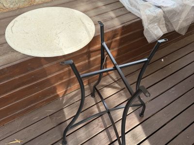 Bistro-Tischplatte aus Marmor, beige, 60 cm Durchmesser