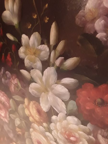 Flower picture large with golden frame