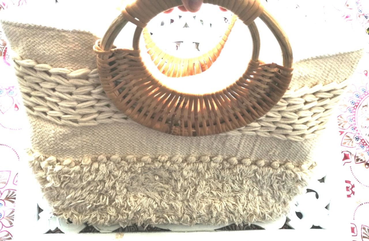Bolso Boho Algodón Madera