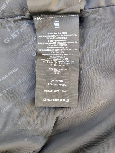 Brandneuer Wollmantel Peacoat G-STAR RAW 100% reine Wolle (pure wool)