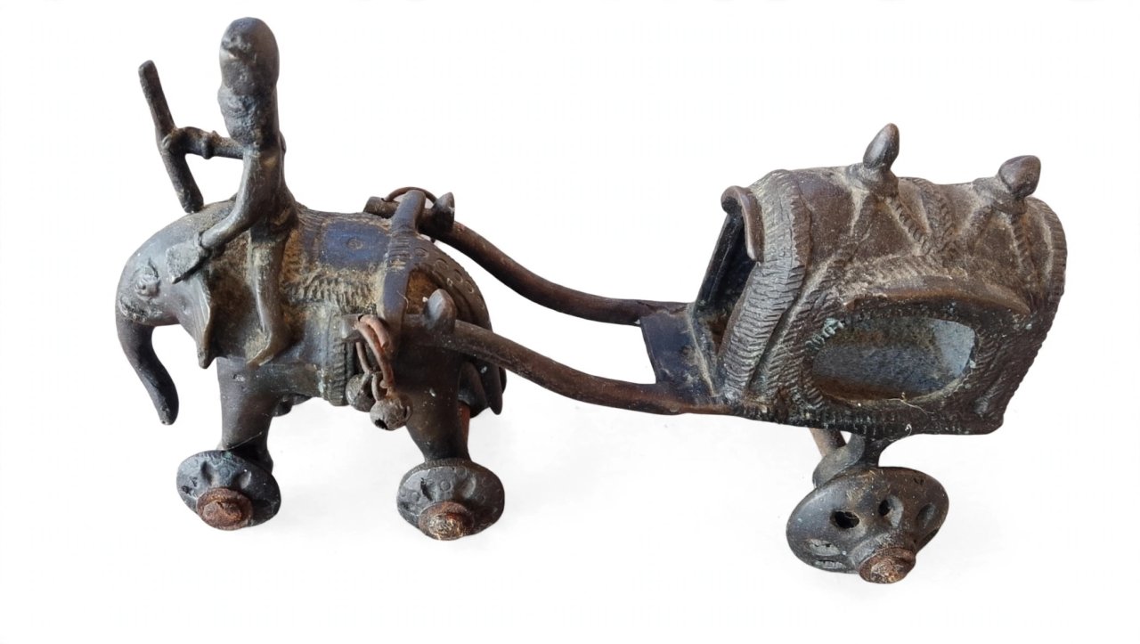 Bronze Elefant mit Kutsche