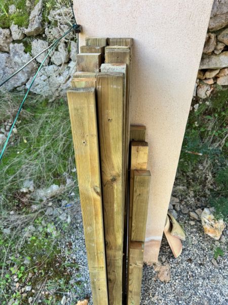 ca. 60m Holzleisten / Dachlatten kesseldruckimprägniert 4,5 x 7cm