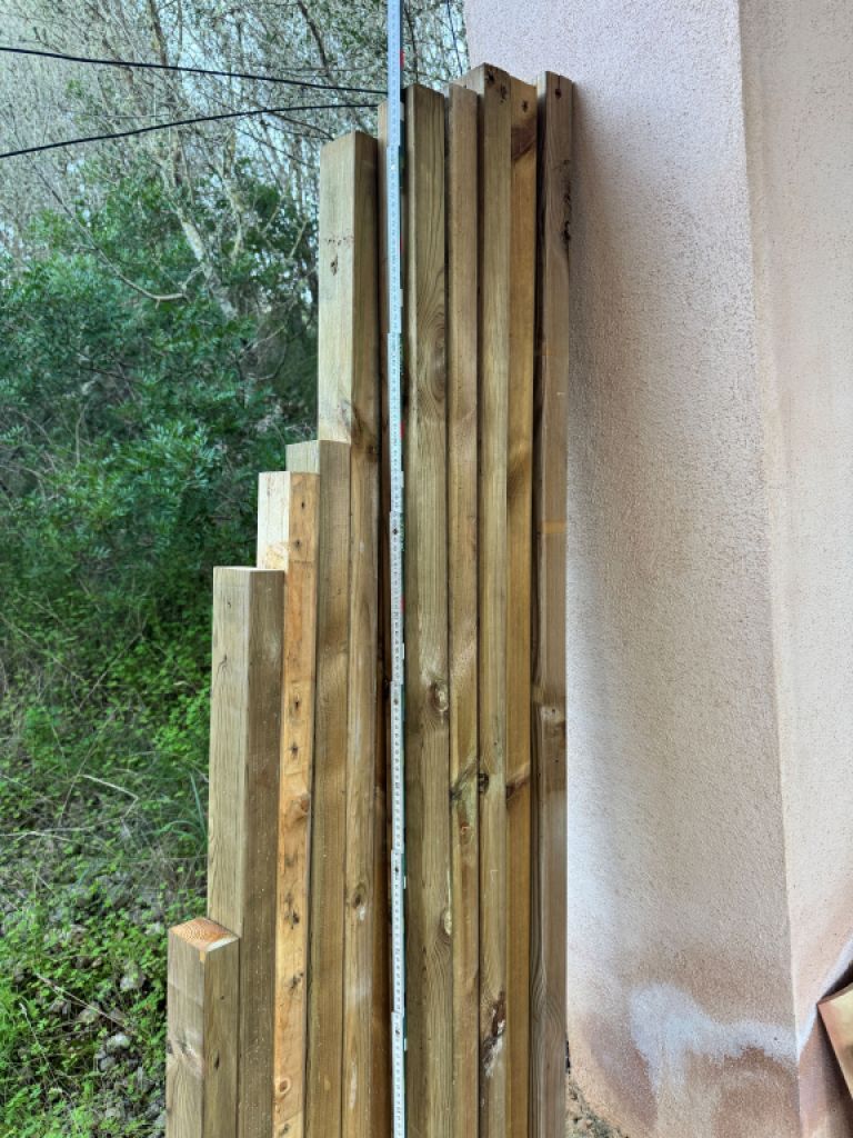 ca. 60m Holzleisten / Dachlatten kesseldruckimprägniert 4,5 x 7cm