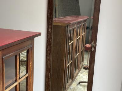 Charming home bar with 2 bar stools & mirror – rustic, decorative, ready to use