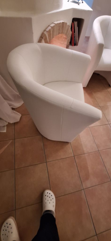 Cocktailsessel weiss Kunstleder