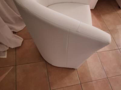 Cocktailsessel weiss Kunstleder