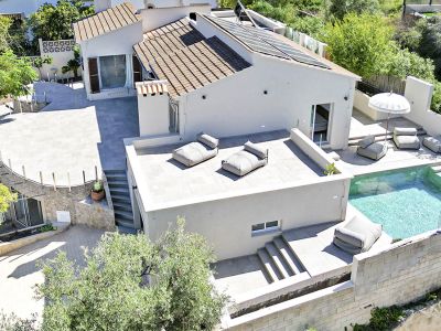 Colònia de Sant Pere: Casa moderna cerca del puerto  Piscina, apartamento independiente y licencia de alquiler vacacional