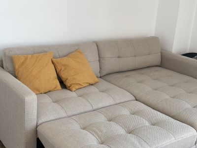 Couch beige mit Schlaffunktion