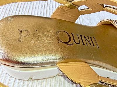 Damen-Sandale, Nappaleder/Strasssteine Gr. 38, Italien