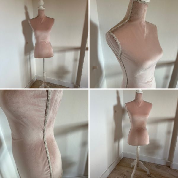 Female dress form bust dusty pink velvet