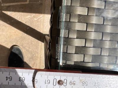 DEDON Rattan-vidrio  mesa 1a como nueva