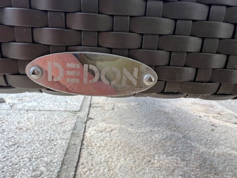 DEDON Rattan-vidrio  mesa 1a como nueva