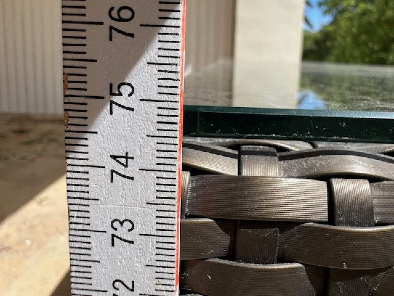 DEDON Rattan-vidrio  mesa 1a como nueva