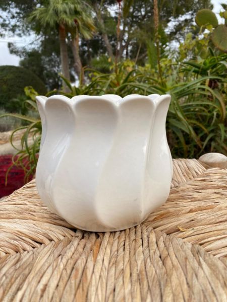 DEKO Blumenübertopf Pozellan weiss