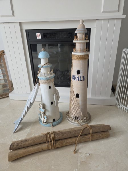Maritime decor/ Lighthouses, driftwood, fish