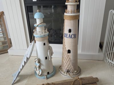 Maritime decor/ Lighthouses, driftwood, fish