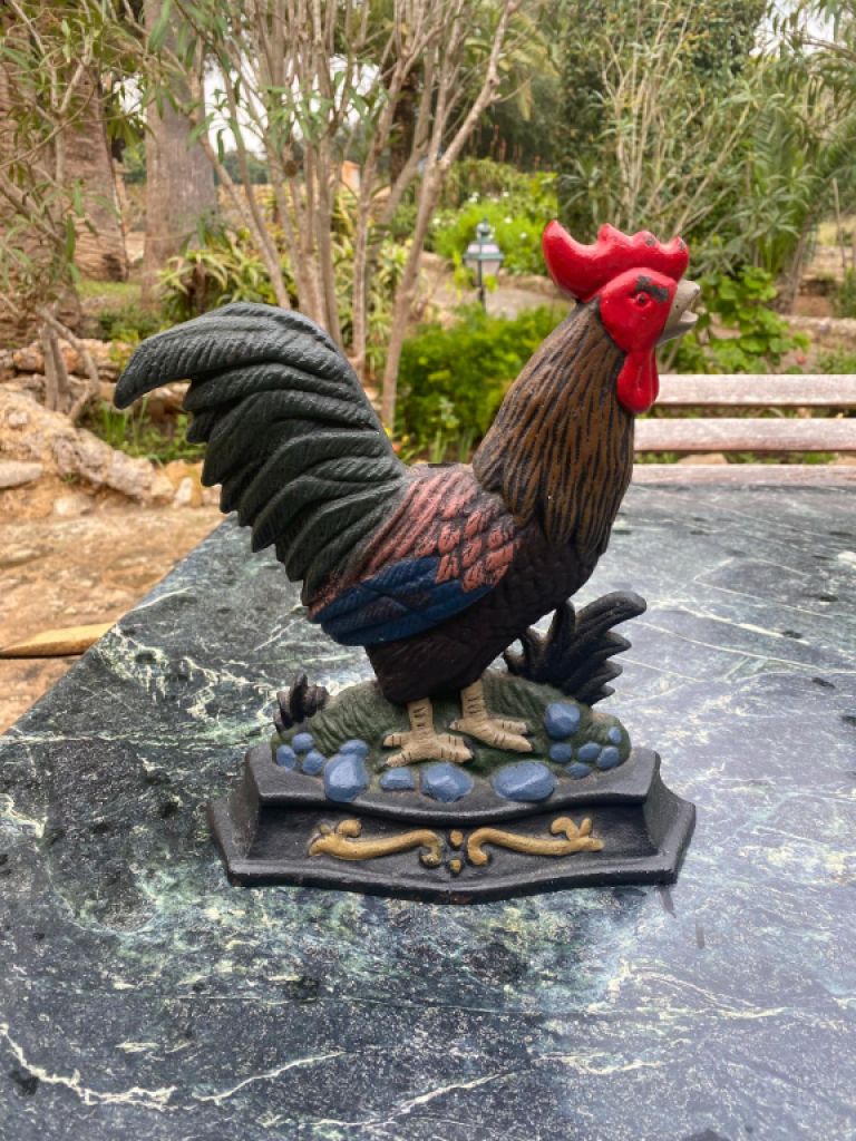 DEKO Türstopper Eisen Motiv Hahn