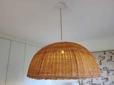 Lámpara colgante grande decorativa de ratán / lámpara de comedor / lámpara de techo