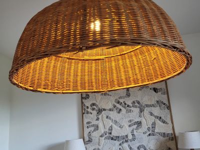 Lámpara colgante grande decorativa de ratán / lámpara de comedor / lámpara de techo