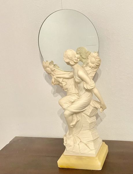 Decorative Art Nouveau figure marble/porcelain