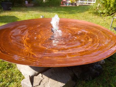 Fuente de diseño Acero Corten real incl. bomba y iluminación blanco cálido