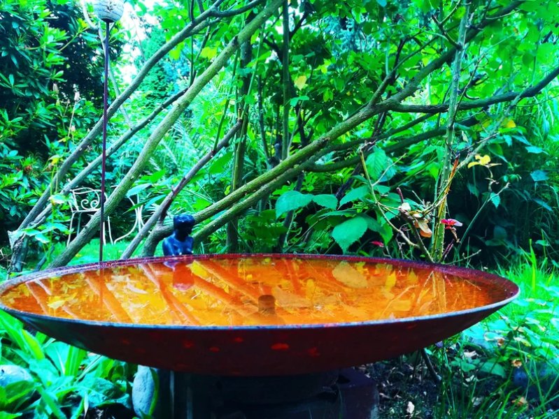 Fuente de diseño Acero Corten real incl. bomba y iluminación blanco cálido
