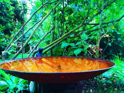 Fuente de diseño Acero Corten real incl. bomba y iluminación blanco cálido