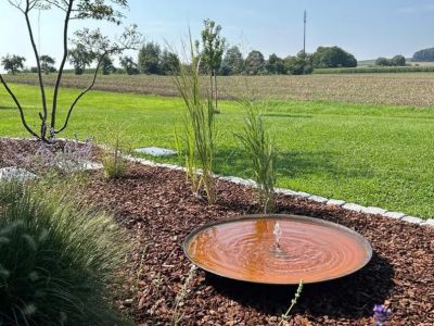 Fuente de diseño Acero Corten real incl. bomba y iluminación blanco cálido