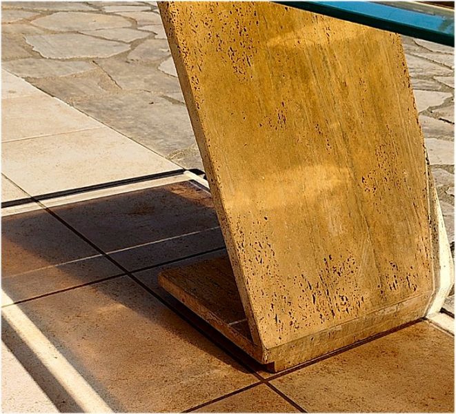 Design-Couchtisch 70er/80er Postmodern – Beton & Rauchglas – 3-in-1 Design