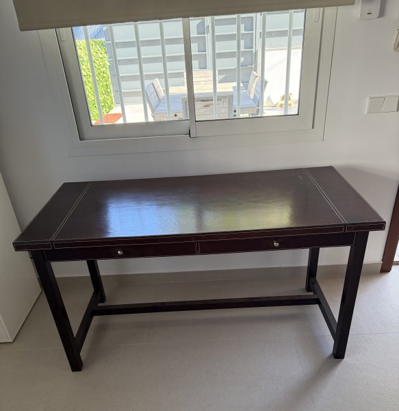 Designer Lederschreibtisch Ernest