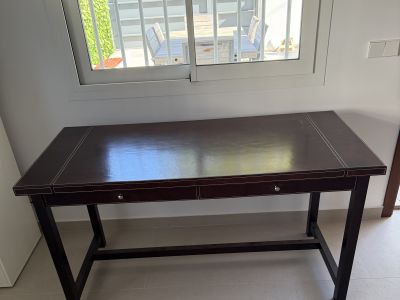 Designer Lederschreibtisch Ernest