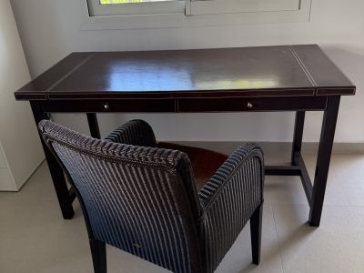 Designer Lederschreibtisch Ernest