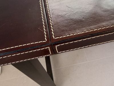 Designer Lederschreibtisch Ernest