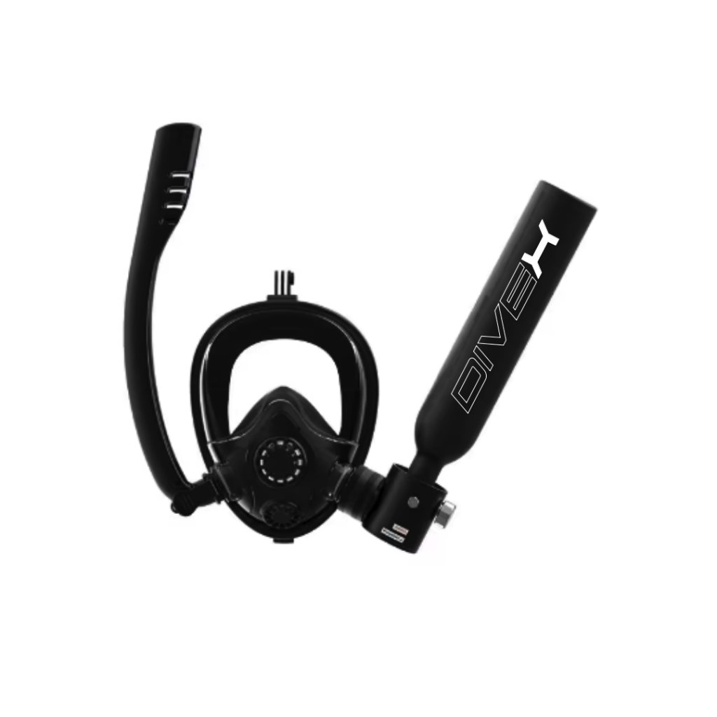 Mini equipo de buceo DIVEX Mascara facial completa con botella de aire comprimido y bomba de alta presion