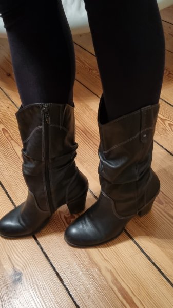 Dark brown boots 28 cm + 7.5 cm Tamaris size 40
