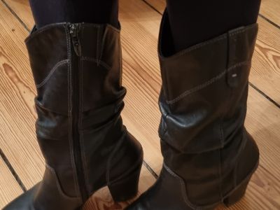 Dark brown boots 28 cm + 7.5 cm Tamaris size 40