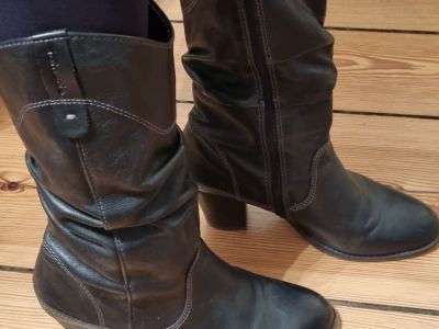 Dark brown boots 28 cm + 7.5 cm Tamaris size 40
