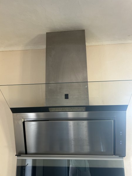 Dunstabzugshaube Kopffrei / Edelstahl / Glas 90 cm