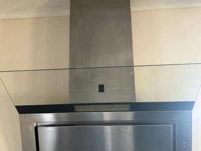 Dunstabzugshaube Kopffrei / Edelstahl / Glas 90 cm